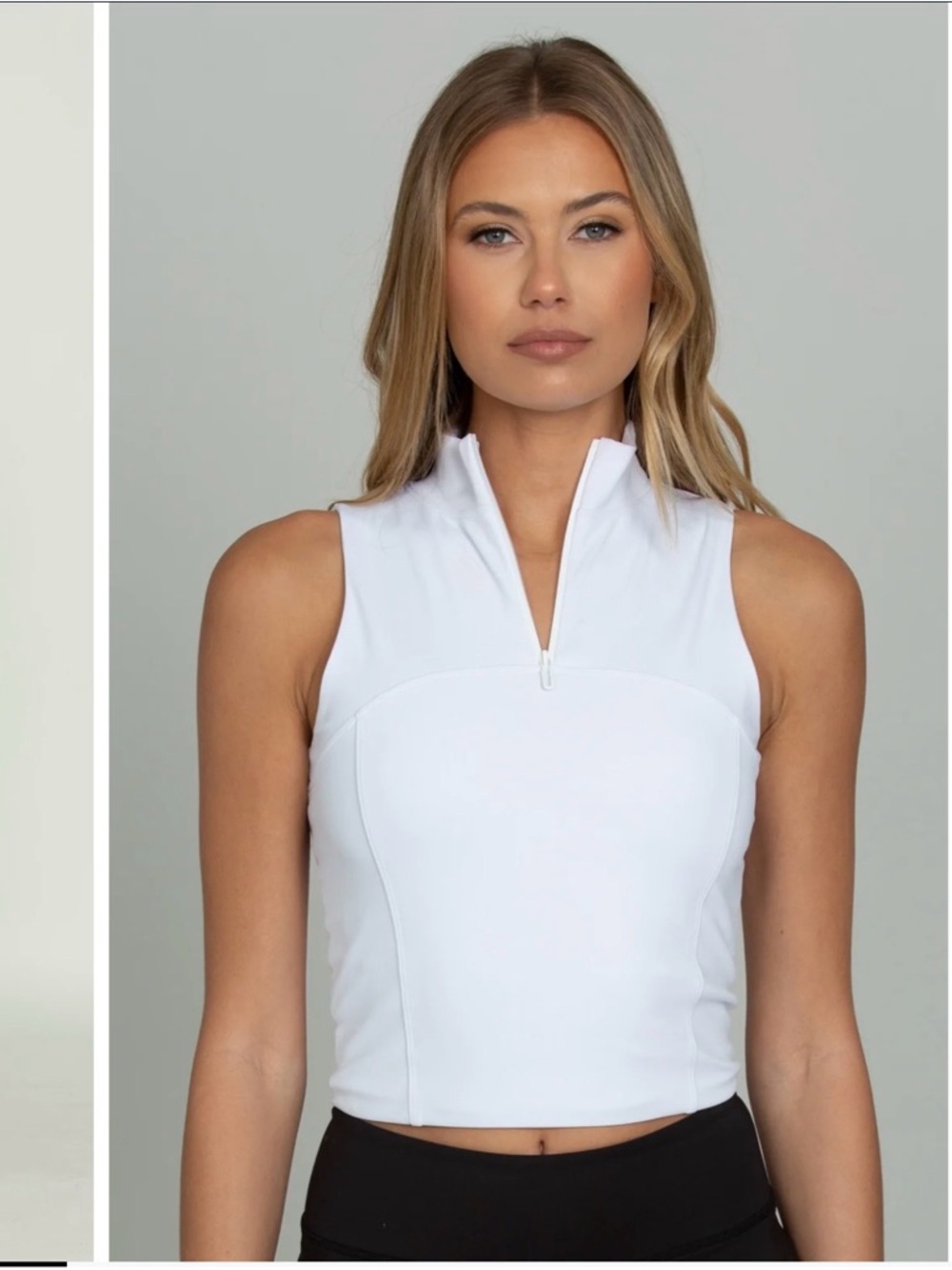 GOLD HINGE WHITE DAY TO NIGHT QUARTER-ZIP TOP SZ S